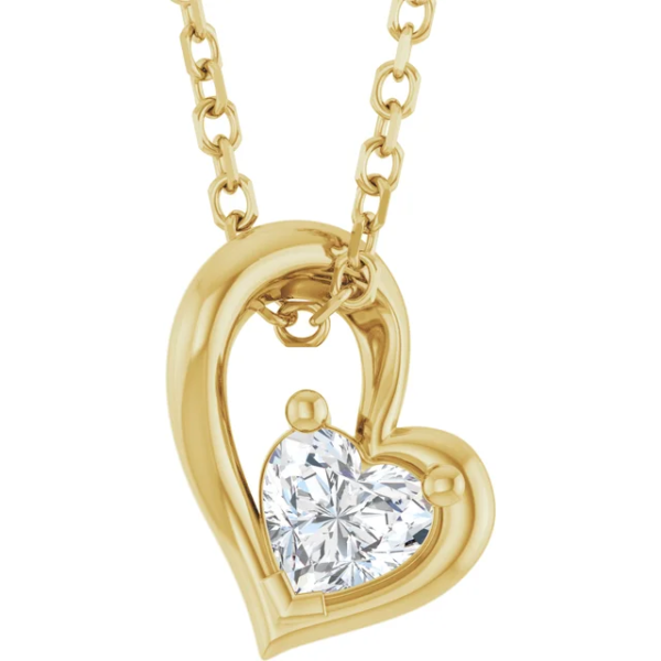 This heart shape diamond pendant necklace is designed with a fixed heart-cut diamond set in solid 14K gold, creating a refined and romantic aesthetic. The minimalist and elegant design makes it an ideal gift for her, perfect for anniversaries, birthdays, and special occasions. We specialize in small batch production, offering MOQ as low as one piece, making it ideal for both personalized orders and boutique jewelry brands.