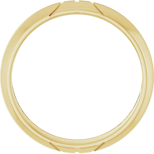 Engraved basketball wedding band in gold. Perfect for sports fans. MOQ one piece with full customization. Ideal for modern men’s rings.