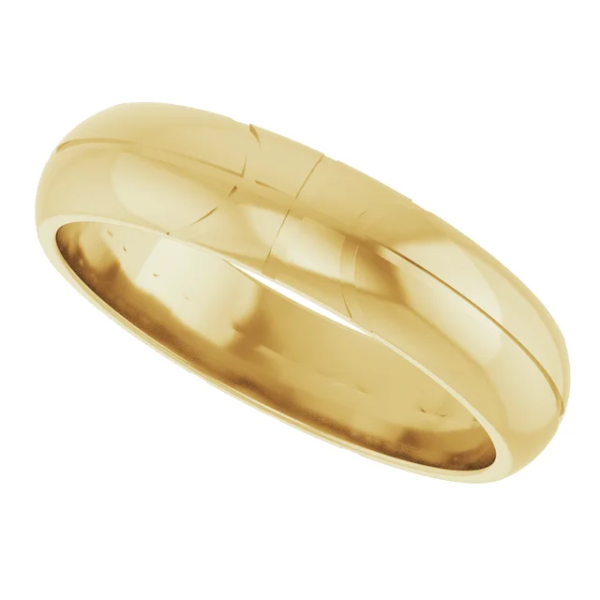 Engraved basketball wedding band in gold. Perfect for sports fans. MOQ one piece with full customization. Ideal for modern men’s rings.