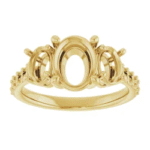 Elevate your love story with our elegant Three Stone Engagement Ring Setting, crafted in 14K gold and customizable for lab diamonds or moissanite stones.
