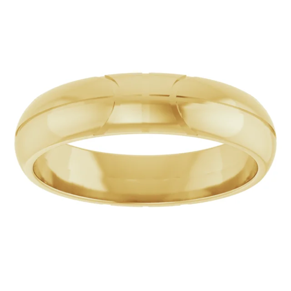 Engraved basketball wedding band in gold. Perfect for sports fans. MOQ one piece with full customization. Ideal for modern men’s rings.