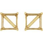 Explore this 5.5 mm square stud earring mounting with 4-prong setting, perfect for creating custom fine jewelry. MOQ one piece, small batch supported.