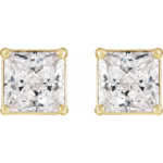 This 5.5 mm square stud earring mounting with a secure 4-prong setting is ideal for those who want to design personalized earrings.