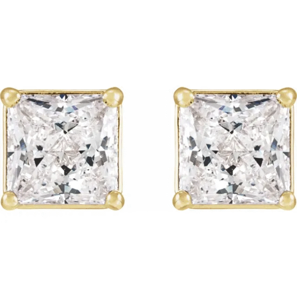 This 5.5 mm square stud earring mounting with a secure 4-prong setting is ideal for those who want to design personalized earrings.