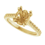 9x7 mm Oval Accented Engagement Ring Mounting in Gold