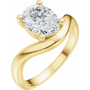 14K Yellow 10x8 mm Oval Engagement Ring Mounting