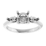 Three Stone Engagement Ring Mounting in Gold or Platinum – Elegant Custom Setting