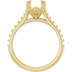 9x7 mm Oval Accented Engagement Ring Mounting in Gold or Platinum – Custom Diamond Setting, Elegant Solitaire Ring Base