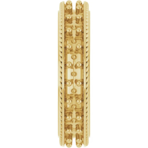 6mm Patterned Flat Band – Gold or Platinum Custom Comfort Fit Ring
