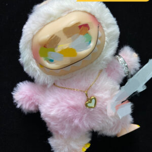 This heart toy necklace features a polished, stainless steel heart pendant crafted in a compact scale suitable for collectible toys, plush dolls, and mini displays. The clean silhouette and soft curves evoke a playful spirit, while the chain length is tailored to match your figure's scale perfectly.