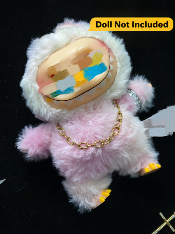 This hippo style art toy necklace is a playful stainless steel accessory made for plush figures and designer dolls. Lightweight and stylish for collectors.