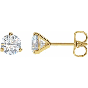4.0mm Lab Diamond Stud Earrings in 14K/18K Gold or Platinum – Dainty Solitaire Lab-Grown Diamond Earrings for Daily Wear or Gifting