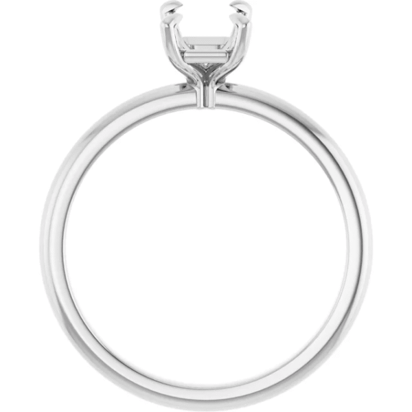 7x5 mm Emerald Cut Solitaire Engagement Ring Mounting – Minimalist Custom Setting in 9K 14K 18K Gold or Platinum