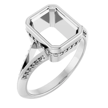 This emerald engagement ring setting makes an ideal base for a proposal ring, anniversary gift, or milestone celebration. Its sleek design transitions seamlessly from everyday elegance to special-occasion sparkle. You can also create matching pieces for bridal sets or minimalist jewelry lovers. With so many personalization options, it becomes a truly meaningful gift.