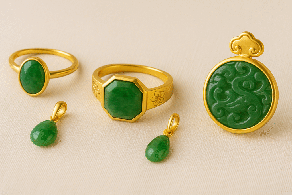 Jade Rings in the Global Market High-end brands and indie designers alike have embraced jade. On Pinterest, searches for “jade engagement rings” and “Asian-inspired wedding jewelry” have risen significantly in 2025. On Instagram, the trend is taking over the Asian luxury lifestyle niche, especially among culturally conscious millennials and Gen Z couples. Whether you are a designer brand seeking to test a niche line, or a bridal client wanting a one-of-a-kind custom ring, we are ready to support your vision with flexibility, speed, and passion.