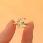 Discover this moon open ring with a chic crescent design. An adjustable, elegant piece of custom moon jewelry, perfect for daily wear or gifts.
