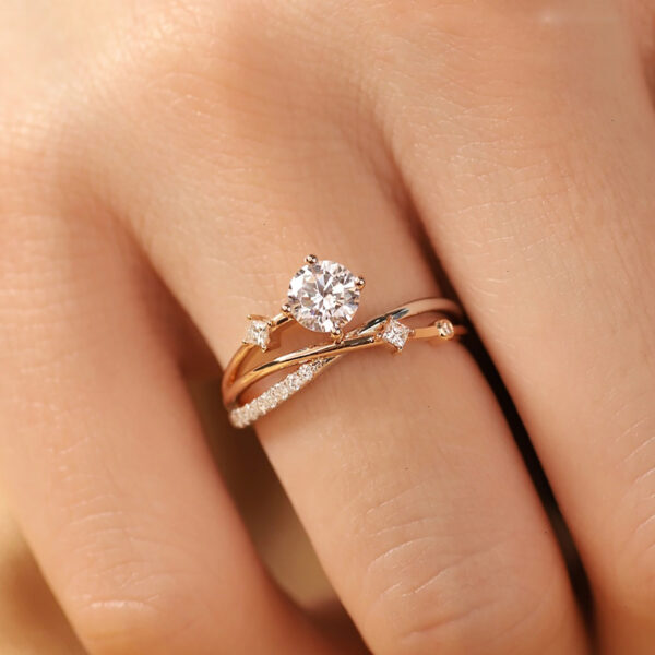 Nature Inspired Lab Diamond Engagement Ring – Round Cut Branch Design Custom Fine Jewelry