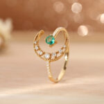 Discover this moon open ring with a chic crescent design. An adjustable, elegant piece of custom moon jewelry, perfect for daily wear or gifts.