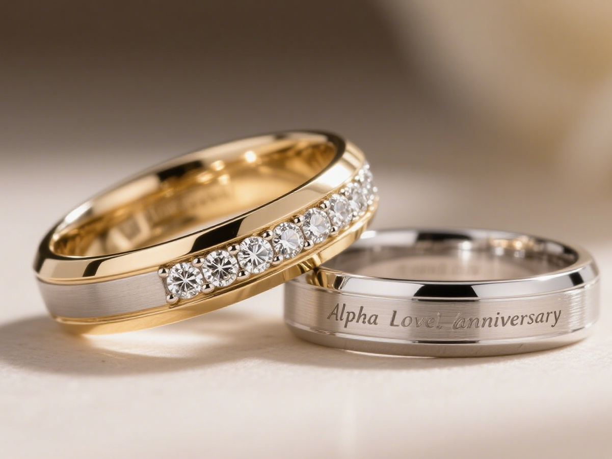 Celebrate love with custom anniversary rings and matching couple bands. Alpha Jewelry transforms your story into a timeless ring design.