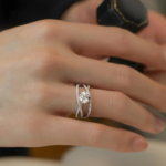 Lab diamond engagement ring crafted in solid white gold, designed with balanced proportions and timeless elegance. Ideal for custom fine jewelry.