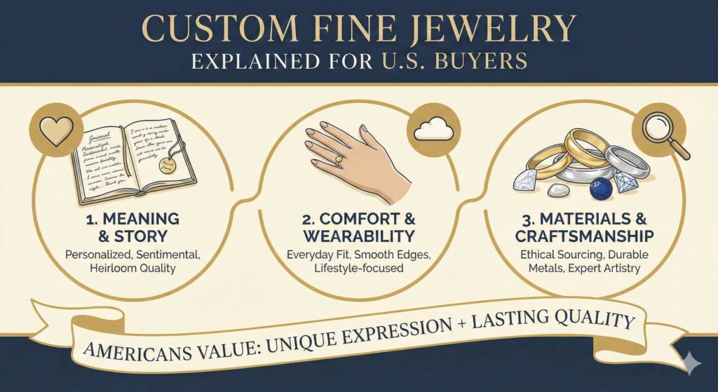 custom fine jewelry, custom jewelry USA, personalized fine jewelry, custom ring design, bespoke jewelry, lab grown diamond jewelry, fine jewelry customization