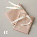 This custom ribbon jewelry pouch features a soft bow and a silk-like feel. It provides a sweet and secure solution for jewelry branding.