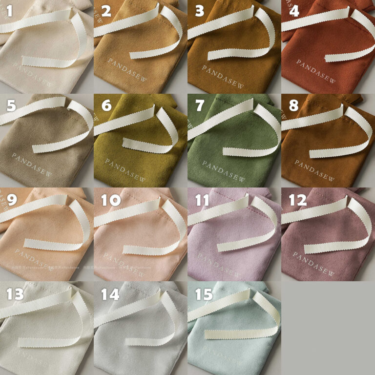 This custom ribbon jewelry pouch features a soft bow and a silk-like feel. It provides a sweet and secure solution for jewelry branding.