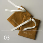 This custom ribbon jewelry pouch features a soft bow and a silk-like feel. It provides a sweet and secure solution for jewelry branding.