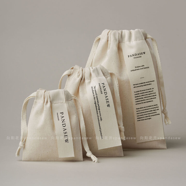 Custom Cotton Drawstring Pouch | Vintage Jewelry Storage Bag