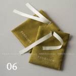 This custom ribbon jewelry pouch features a soft bow and a silk-like feel. It provides a sweet and secure solution for jewelry branding.