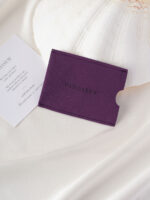 This custom microfiber card holder features a slim design and a soft suede feel. It provides a secure and elegant solution for card branding.