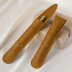 This custom microfiber slim pouch features a long design and a soft suede feel. It provides a secure and elegant solution for small item branding.