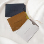 This custom microfiber card holder features a slim design and a soft suede feel. It provides a secure and elegant solution for card branding.