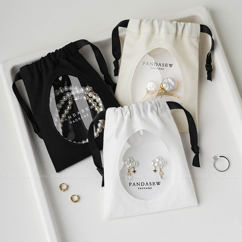 主图-5 Custom Clear Canvas Pouch – Unique Jewelry Storage Bag - Image 1