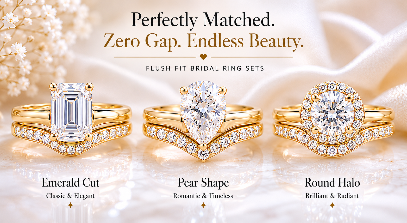 If you're planning a flush-fit bridal stack or contour wedding band, feel free to send us your inspiration images along with your preferred metal, center stone shape/size, ring size, budget range, and quantity. We’ll help create a stack that feels balanced, comfortable, and seamless.