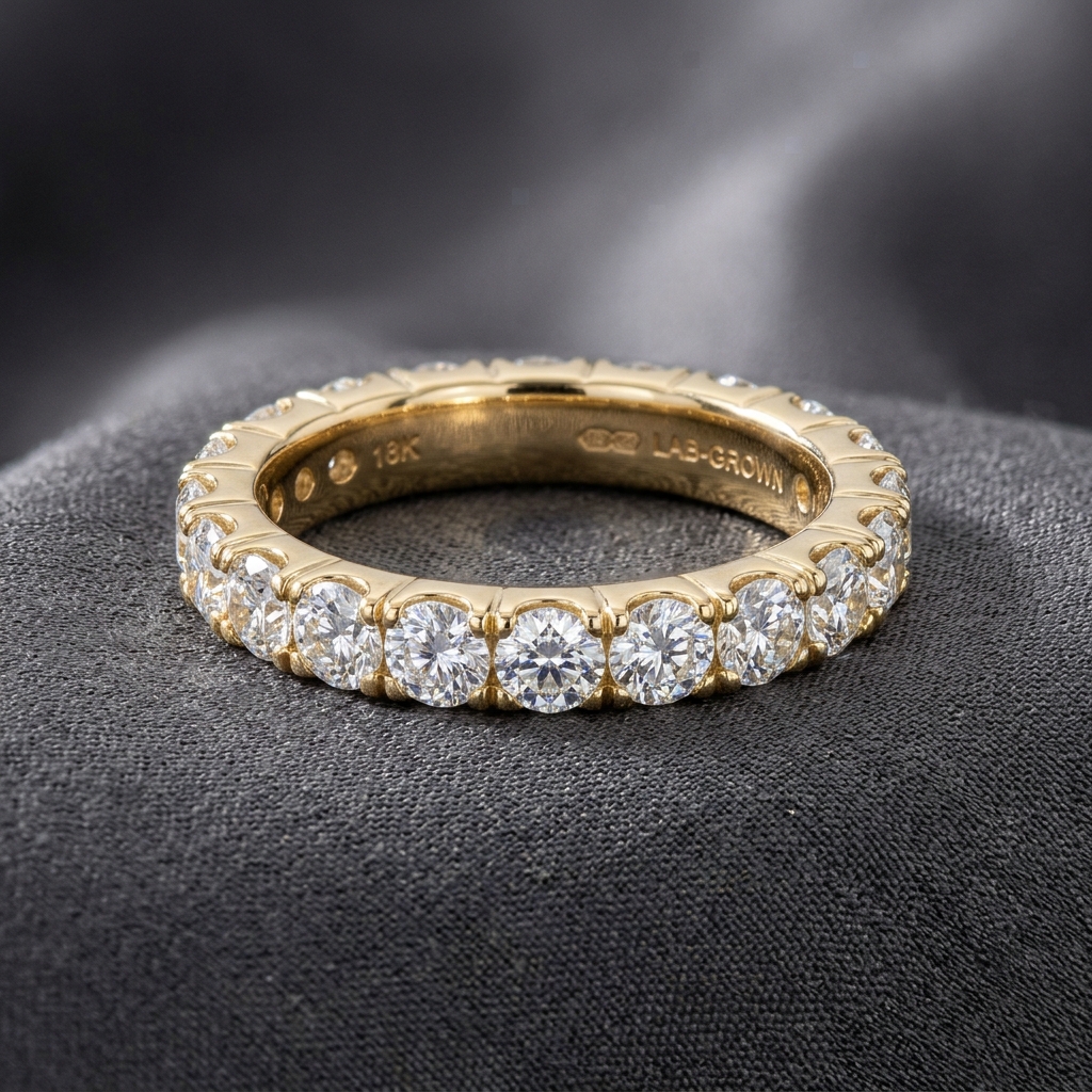 custom lab grown diamond wedding band exporter — Alpha Jewelry