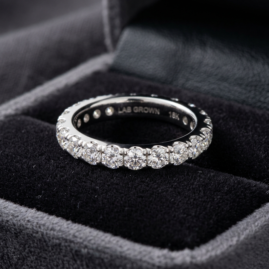 custom lab grown diamond wedding band exporter — Alpha Jewelry