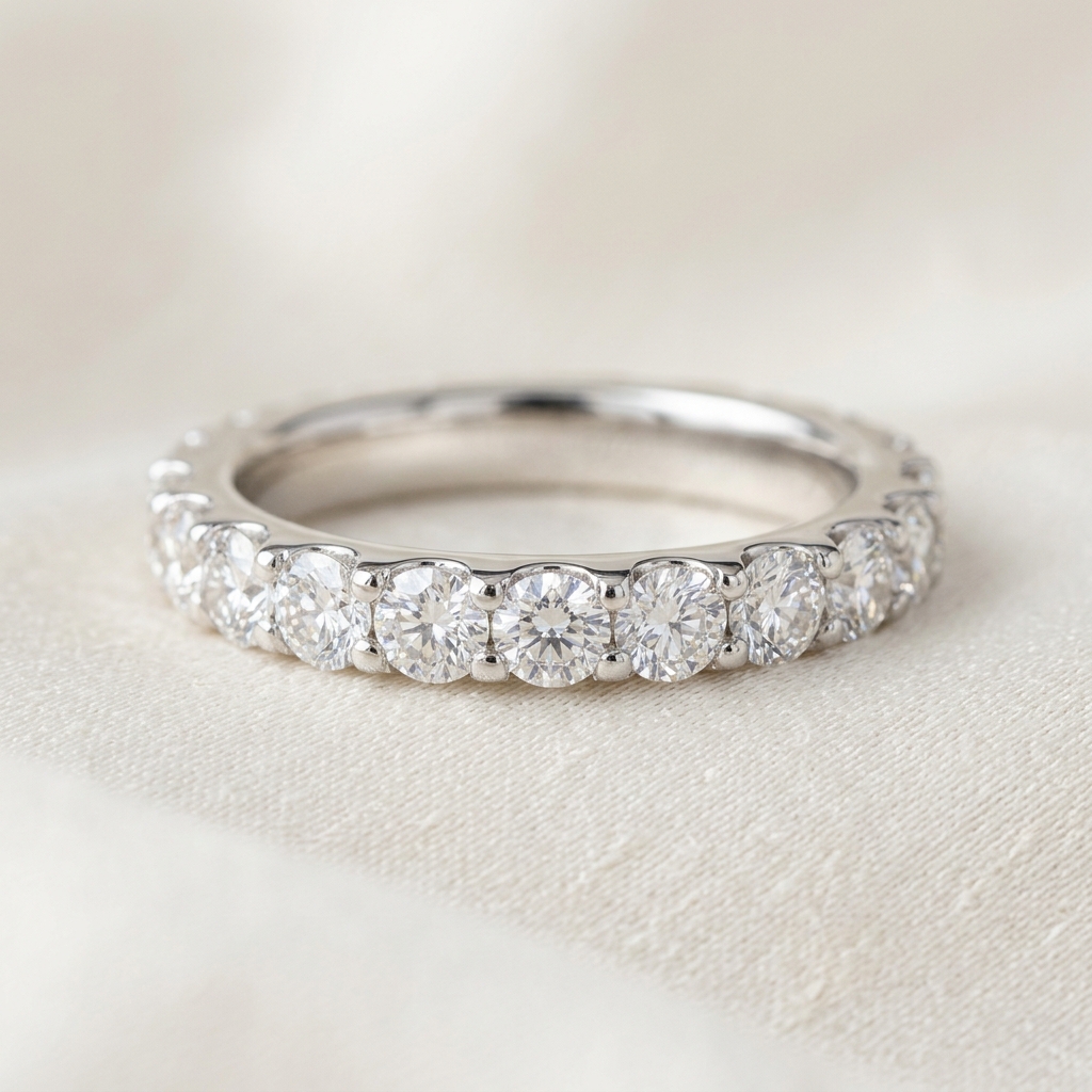 custom lab grown diamond wedding band maker — Alpha Jewelry