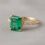 custom 10K yellow gold lab emerald engagement ring — custom jewelry manufacturing photo 1