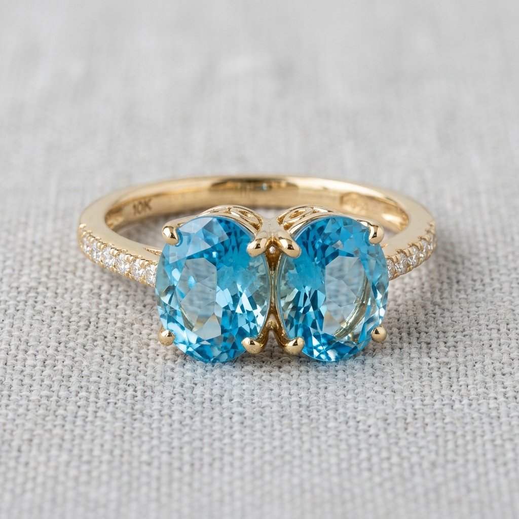 OEM 10K yellow gold topaz engagement ring manufacturer — custom jewelry manufacturing photo 1