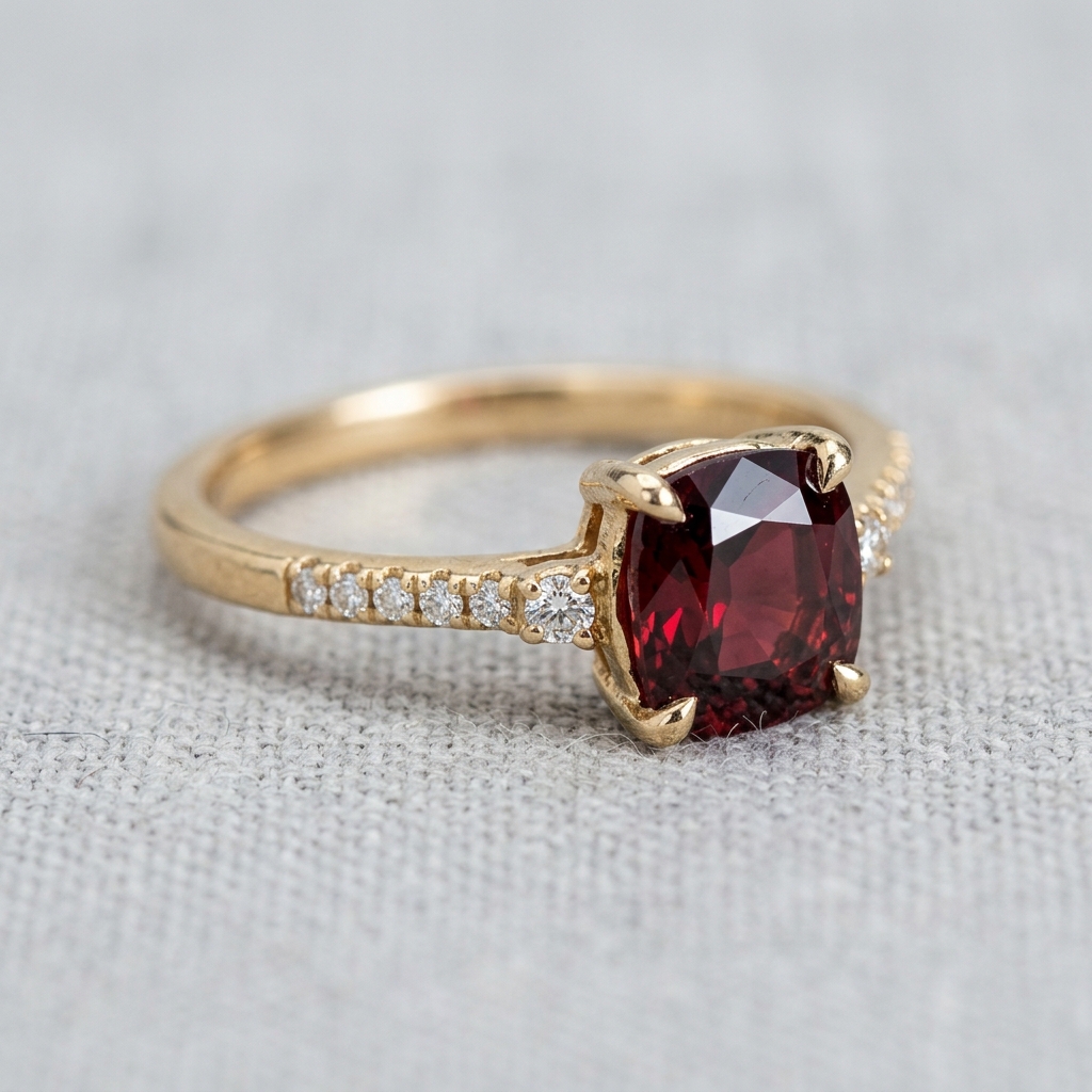 private label 10K yellow gold spinel engagement ring supplier — custom jewelry manufacturing photo 1