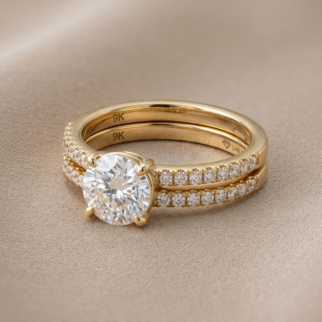 Custom 9K Yellow Gold Lab-Grown Diamond Bridal Set: A Smarter Choice for Modern Couples — Alpha Jewelry