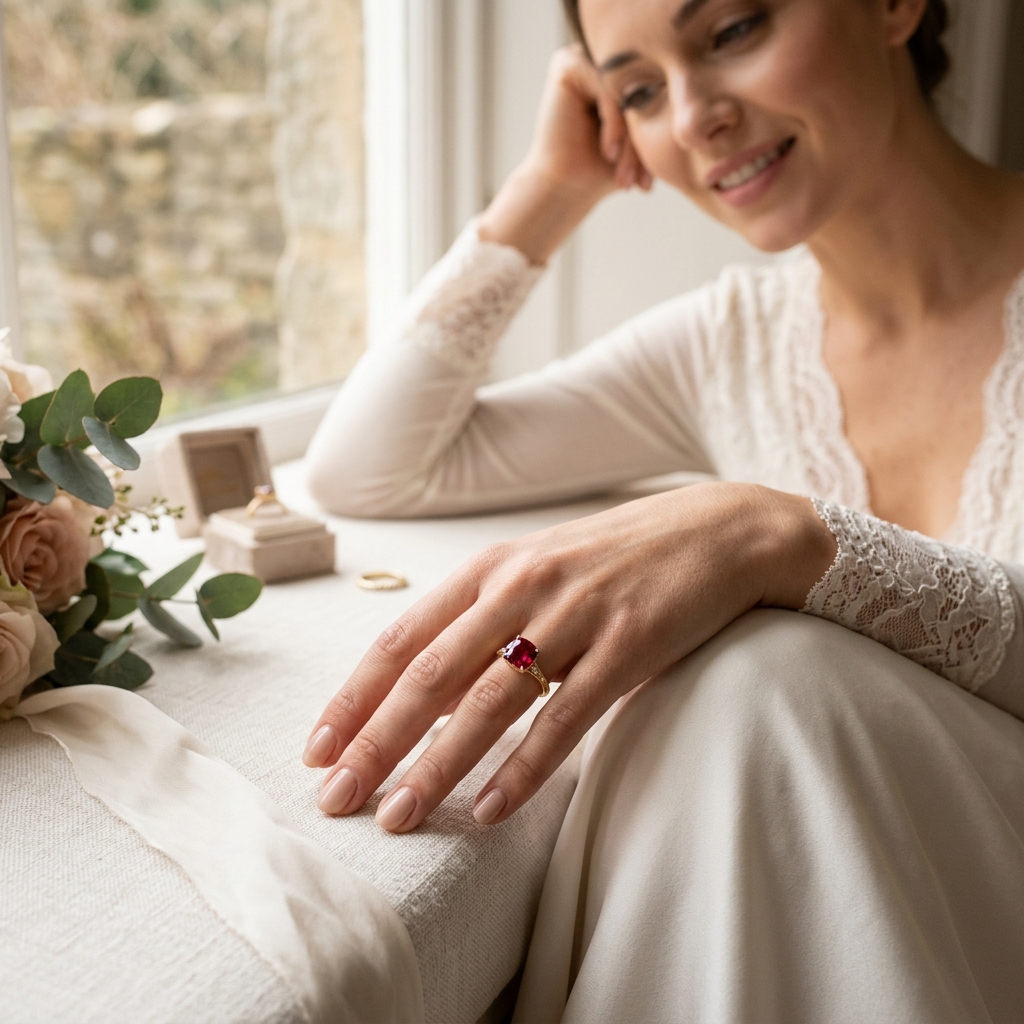 custom 10K yellow gold spinel engagement ring — Alpha Jewelry Blog Image 2 custom 10K yellow gold spinel engagement ring — custom jewelry manufacturing photo 2