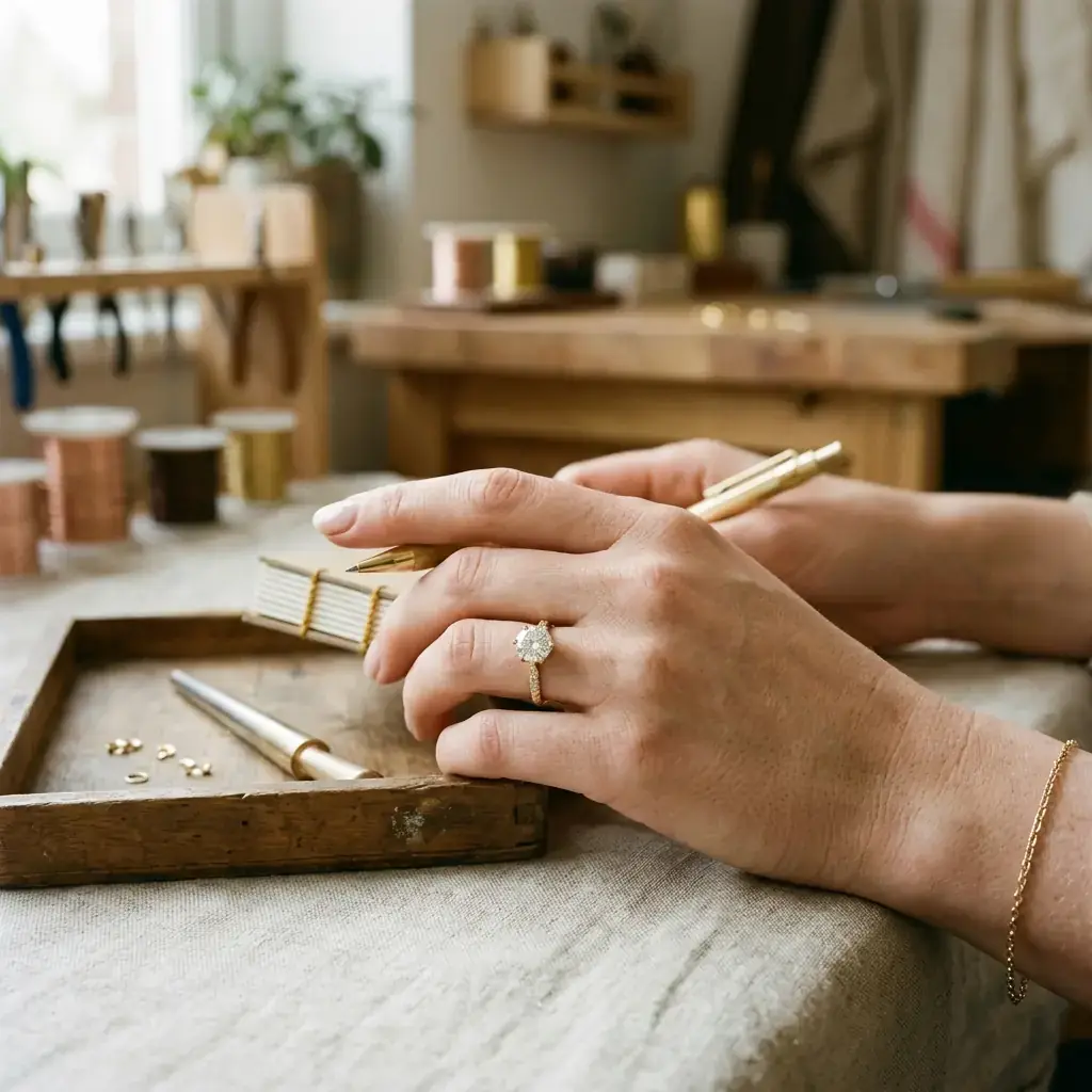 small batch 9K yellow gold lab-grown diamond custom ring manufacturer — custom jewelry manufacturing photo 2