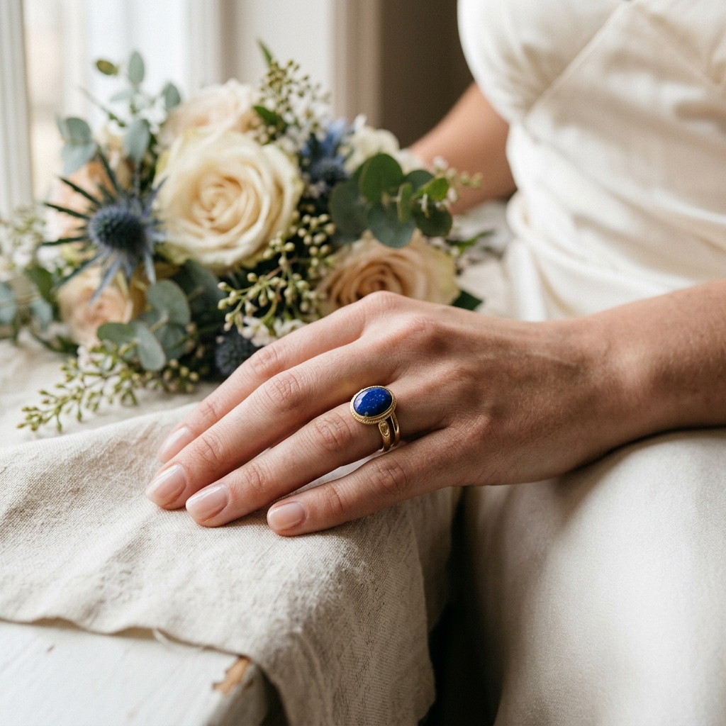 custom 10K yellow gold lapis lazuli engagement ring — Alpha Jewelry Blog Image 2 custom 10K yellow gold lapis lazuli engagement ring — custom jewelry manufacturing photo 2