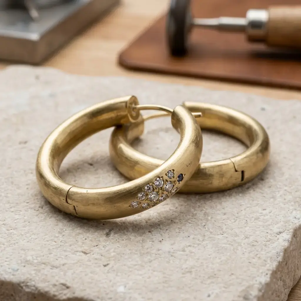 custom brass hoop earrings casting manufacturer — custom jewelry manufacturing photo 1