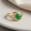 custom 10K yellow gold jade engagement ring — custom jewelry manufacturing photo 1