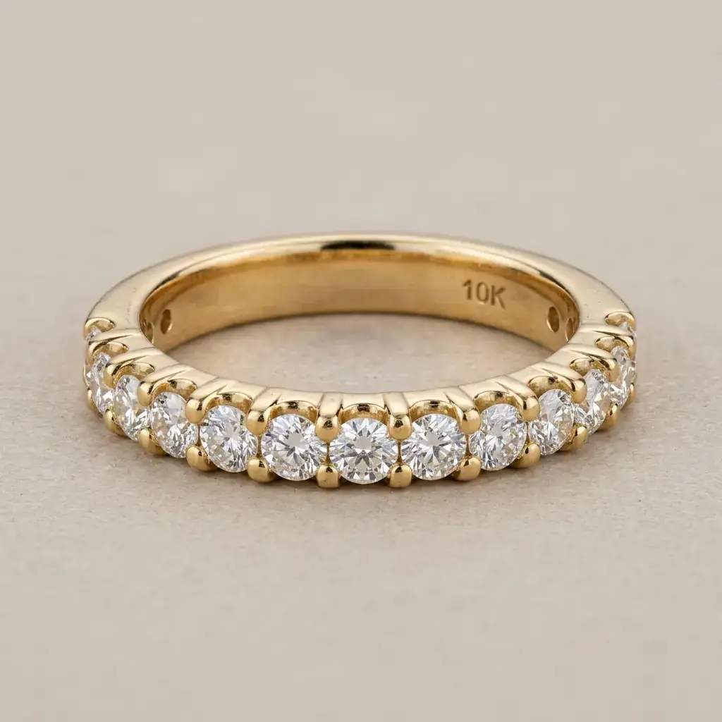 OEM 10K yellow gold lab diamond wedding ring manufacturer — custom jewelry manufacturing photo 1