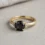 custom 10K yellow gold obsidian engagement ring — custom jewelry manufacturing photo 1