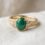 custom 10K yellow gold malachite engagement ring — custom jewelry manufacturing photo 1